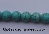 CTU12 15.5 inches 8mm faceted round blue turquoise beads Wholesale