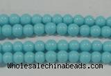 CTU1209 15.5 inches 3mm round synthetic turquoise beads