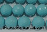 CTU1224 15.5 inches 12mm faceted round synthetic turquoise beads