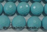 CTU1226 15.5 inches 16mm faceted round synthetic turquoise beads