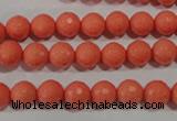 CTU1323 15.5 inches 8mm faceted round synthetic turquoise beads