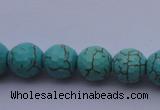 CTU14 15.5 inches 10mm faceted round blue turquoise beads Wholesale
