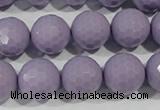 CTU1415 15.5 inches 14mm faceted round synthetic turquoise beads