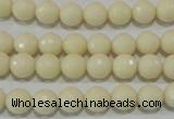 CTU1443 15.5 inches 8mm faceted round synthetic turquoise beads