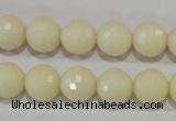 CTU1446 15.5 inches 14mm faceted round synthetic turquoise beads