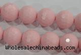 CTU1514 15.5 inches 10mm faceted round synthetic turquoise beads