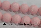 CTU1515 15.5 inches 12mm faceted round synthetic turquoise beads