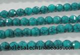 CTU1682 15.5 inches 6mm faceted round synthetic turquoise beads