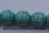 CTU17 15.5 inches 18mm faceted round blue turquoise beads Wholesale