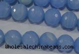 CTU1745 15.5 inches 12mm faceted round synthetic turquoise beads