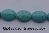 CTU20 15.5 inches 13*18mm oval blue turquoise strand beads Wholesale