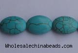 CTU21 15.5 inches 15*20mm oval blue turquoise strand beads Wholesale