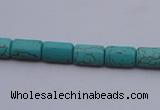 CTU24 15.5 inches 10*15mm rectangle blue turquoise beads Wholesale