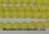CTU2525 15.5 inches 8mm faceted round synthetic turquoise beads