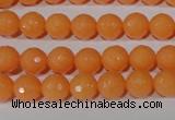 CTU2541 15.5 inches 8mm faceted round synthetic turquoise beads