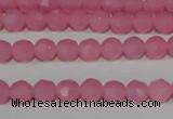 CTU2555 15.5 inches 4mm faceted round synthetic turquoise beads