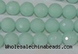 CTU2574 15.5 inches 10mm faceted round synthetic turquoise beads
