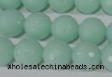 CTU2576 15.5 inches 14mm faceted round synthetic turquoise beads