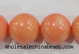 CTU2639 15.5 inches 20mm round synthetic turquoise beads