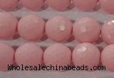 CTU2684 15.5 inches 14mm faceted round synthetic turquoise beads