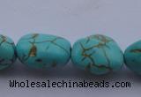 CTU31 15.5 inches 16*20mm freeform blue turquoise beads Wholesale