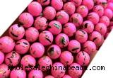CTU3123 15 inches 10mm round gold vein howlite turquoise beads