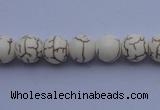 CTU67 15.5 inches 4mm round white turquoise strand beads Wholesale