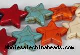 CTU727 15.5 inches 20*20mm star dyed turquoise beads wholesale