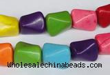 CTU742 15.5 inches 10*13mm nuggets dyed turquoise beads wholesale
