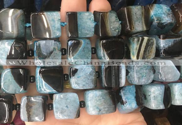 CUBS132 15 inches 14*15mm cube agate gemstone beads wholesale