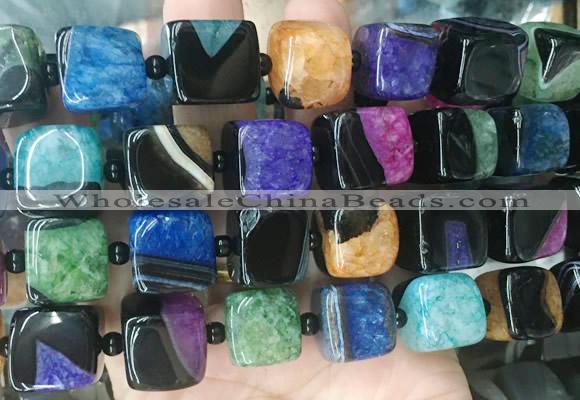 CUBS135 15 inches 14*15mm cube agate gemstone beads wholesale