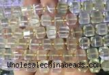 CUBS24 15 inches 8*8mm faceted cube lemon quartz gemstone beads