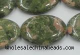CUG63 16 inches 22*30mm oval natural unakite gemstone beads wholesale