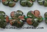CUG74 15.5 inches 20mm carved flower unakite gemstone beads