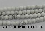 CWB200 15.5 inches 4mm round natural white howlite beads wholesale