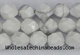 CWB239 15.5 inches 8mm faceted nuggets white howlite beads