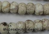 CWB323 15.5 inches 10*14mm rondelle howlite turquoise beads wholesale