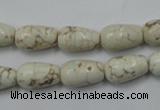 CWB331 15.5 inches 8*14mm teardrop howlite turquoise beads
