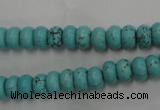 CWB683 15.5 inches 4*7mm rondelle howlite turquoise beads wholesale