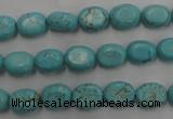 CWB730 15.5 inches 6*10mm oval howlite turquoise beads wholesale