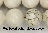 CWB804 15.5 inches 12mm round white howlite turquoise beads