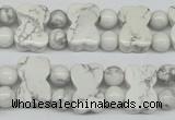 CWB90 15.5 inches 10*15mm double drilled natural white howlite beads