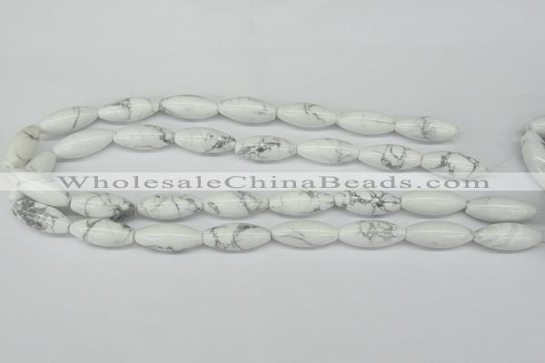 CWB92 15.5 inches 10*25mm rice natural white howlite beads