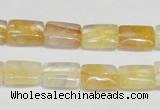 CYC08 15.5 inches 10*14mm rectangle yellow crystal quartz beads