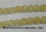 CYJ152 15.5 inches 8mm faceted round yellow jade beads wholesale