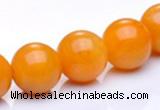 CYJ16 16mm round 16 inches yellow jade gemstone beads Wholesale