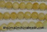 CYJ161 15.5 inches 8mm round yellow jade beads wholesale