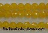 CYJ202 15.5 inches 8mm faceted round yellow jade beads wholesale