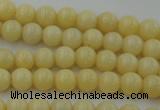 CYJ301 15.5 inches 6mm round yellow jade beads wholesale