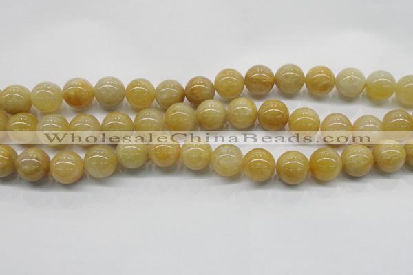 CYJ403 15.5 inches 10mm round yellow jade gemstone beads